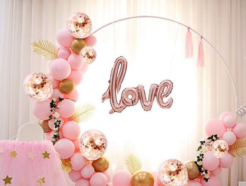 Arche ballon rose gold mariage